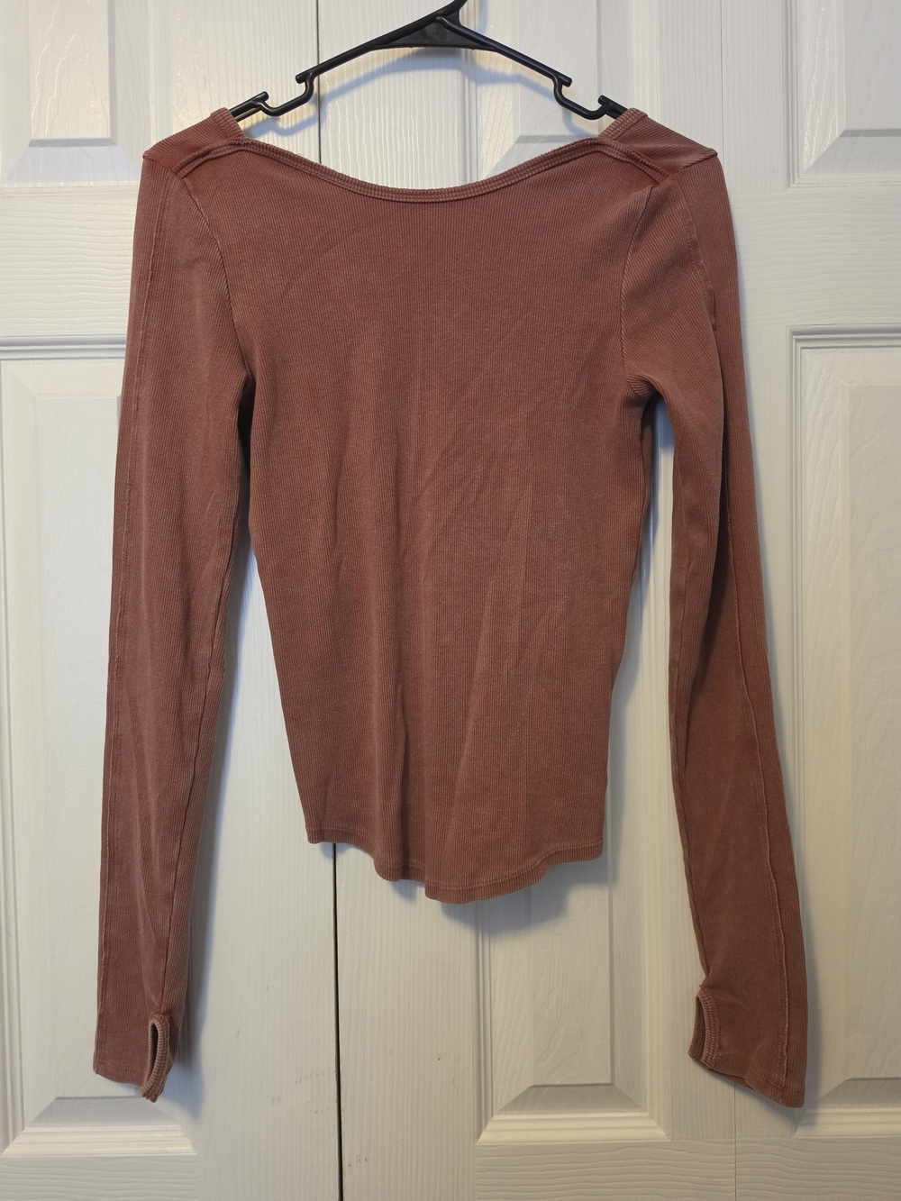 We The Free Long Sleeve Scoop Neck Top - Burnt Orange